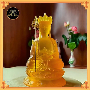 Tượng địa tạng vương bồ tát – tượng phật Địa Tạng lưu ly màu vàng cao 21cm đồ thờ cúng phong thủy shop Diệu Tâm