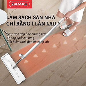 Cây lau nhà tự vắt thông minh , chổi lau nhà xoay 360 độ , có thể tự giặt , vắt khô và tự gấp gọn không cần dùng bàn tay tác động - thiết kế không phải dùng kẹp tường mà vẫn có thể dựng đứng độc lập giúp tiết kiệm không gian - DAMAS Plus M245 