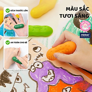Bút Sáp Màu Lụa Hữu Cơ Quả Đậu Mideer Pease Crayons Cho Bé Từ 18m+