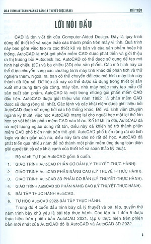 GIÁO TRÌNH AUTOCAD - PHẦN CƠ BẢN (Lý Thuyết - Thực hành) (Dùng cho các phiên bản Autocad 2023, 2022, 2021) (Tái bản lần 1)