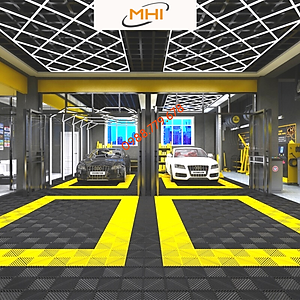 [COMBO 11] Thảm nhựa lót sàn gara ô tô MHI - Cao 2.5 cm / trung tâm chăm sóc xe ô tô, khu vực rửa xe ô tô