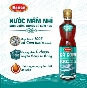 {Đơn 199k tặng hộp bơ 80g} Nước mắm nhĩ dinh dưỡng Ranee cá cơm 40N 500ml