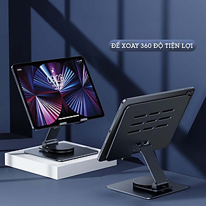 Giá Đỡ Hợp Kim Nhôm Để Bàn Xoay 360 Độ Cho Điện Thoại, Máy Tính Bảng, Iphone, Ipad L06 - Hàng chính hãng