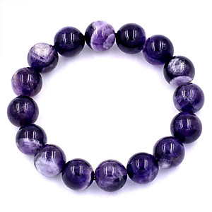 Vòng tay chuỗi hạt thạch anh tím than 12 ly 17 hạt