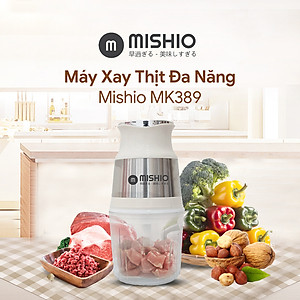 Máy Xay Mini Mishio MK389 - Dung Tích 0.8L, Xay Đồ Ăn Dặm, Gia Vị, Đồ Khô, Công Suất 250W Mạnh Mẽ - Hàng chính hãng