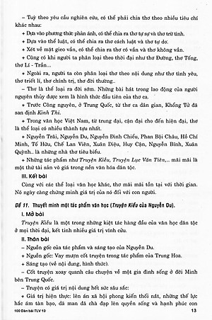 Sách 100 Dàn Bài Chi Tiết Làm Văn Lớp 10