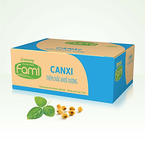 Thùng Sữa Đậu Nành Vinasoy Fami Canxi Nguyên vị (200ml x 40 Bịch)