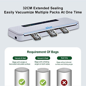 Máy hút chân không cao cấp thương hiệu BioloMix W230 tốc độ hút khô 60kPa, bề ngang túi tối đa túi là 32cm (Màu trắng)- Hàng chính hãng