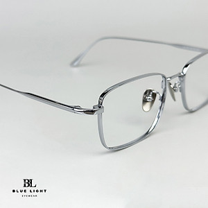 Gọng Kính Cận Giả Cận Nam Nữ Cao Cấp Titanium BLUE LIGHT, Mắt Chữ Nhật Nhỏ Dày Dặn, Nhẹ Dẻo Bạc, Đen