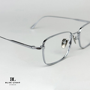 Gọng Kính Cận Giả Cận Nam Nữ Cao Cấp Titanium BLUE LIGHT, Mắt Chữ Nhật Nhỏ Dày Dặn, Nhẹ Dẻo Bạc, Đen
