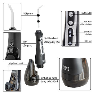 Máy tăm nước LEBENLANG cầm tay LBT1486 chống thấm IPX7, tặng kèm đầu xịt và túi vải đựng máy cao cấp - hàng chính hãng