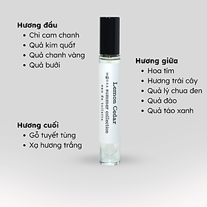 Nước hoa unisex năng động, cá tính, phóng khoáng No.15 (Lemon Cedar) Morra - dạng xịt