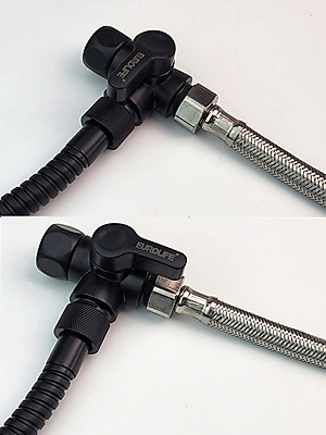 Van T 3 đường nước 21mm dùng chia nước cho bồn cầu và bộ xịt vệ sinh Eurolife EL-VT03 (2 màu: đen, trắng)