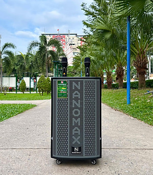 Loa Kéo Nanomax SK-12X5 ( Xám ) Bass 30cm 400w Karaoke Bluetooth Tặng Kèm 2 Mic Hát karaoke. Hàng chính hãng