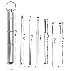 Bộ lấy ráy tai đa năng 6 món Cao cấp bằng thép không rỉ