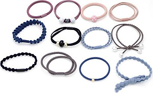 Sét 12 Dây Buộc Tóc Hàn Quốc, Chun Cột Tóc