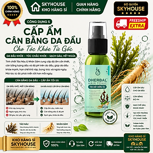 Tinh chất dưỡng tóc thảo dược thiên nhiên chiết xuất tảo nâu nhân sâm độc quyền DHERBAL chai 100ml tinh chất mọc tóc chính hãng