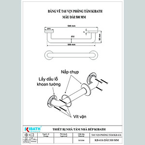 Tay Vịn Nhà Tắm An Toàn Chống Gỉ KB-616
