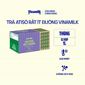 Thùng 12 hộp Trà Atisô ít đường Vinamilk - Hộp giấy 1L