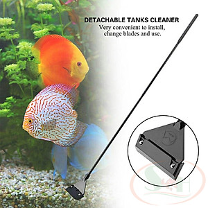 Dao cạo rêu Mufan nhôm đen, inox vệ sinh rêu tảo bám kính bể thủy sinh cá tép