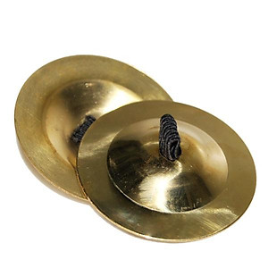2 Pairs (4pcs) Gold Finger Cymbals Zills Belly Dance Dancer