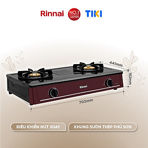 Bếp gas dương Rinnai RV-B274SR(EB) mặt bếp men và kiềng bếp men - Hàng chính hãng.