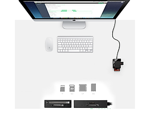 Đầu đọc thẻ USB 3.0 hỗ trợ thẻ TF/SD/CF/MS 0.5M Màu Xám Ugreen 30333 CR125 Hàng Chính Hãng