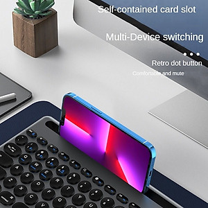 Bộ Bàn phím chuột không dây W609 có khe để điện thoại , máy tính bảng - kết nối bluetooth 5.0 + Usb 2.4g Pin sạc TypeC hàng nhập khẩu