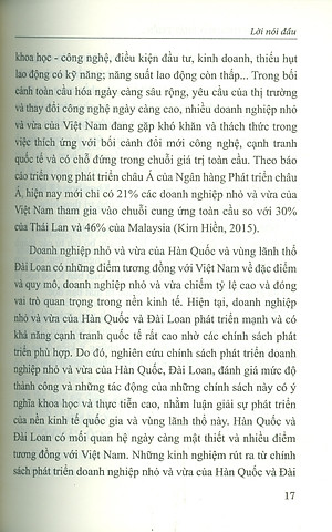 Chính Sách Thúc Đẩy Phát Triển Doanh Nghiệp Nhỏ Và Vừa Ở Hàn Quốc, Đài Loan Và Hàm Ý Cho Việt Nam (Sách Chuyên Khảo)