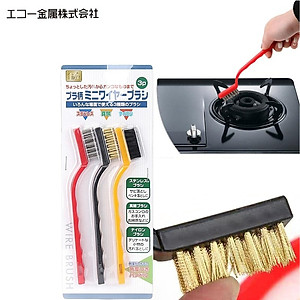 Combo 01 Chai tẩy gỉ sét các vật dụng kim loại 140gr + 01 Set 03 chiếc bàn chải sắt đánh bóng kim loại, chà rỉ sét Echo - Hàng nội địa Nhật Bản