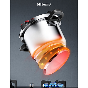 Nồi áp suất inox đáy từ cao cấp Mitomo 304AEU, nấu trên mọi loại bếp - Hàng chính hãng bảo hành 12 tháng