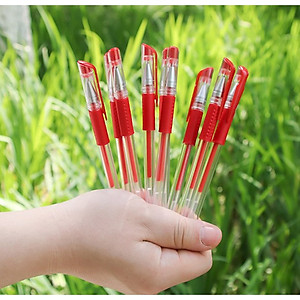 Combo 10 bút bi nước 3 màu xanh đỏ đen cho học sinh nét đẹp viết trơn B119