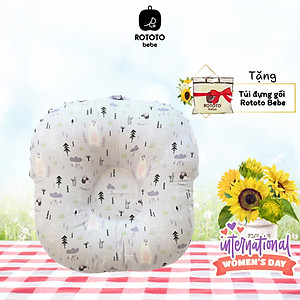 Gối chống trào ngược cho bé - Gối chữ C cao cấp nhập khẩu ROTOTO (Vàng họa tiết chim sẻ)