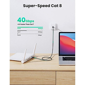 Cáp mạng Cat8 đúc sẵn bọc dù dài 1-5M chính hãng UGREEN NW153 - Hàng chính hãng