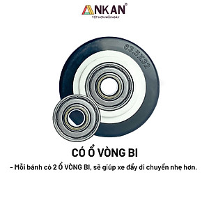 Bánh Xe Đẩy Hàng Có Bạc Đạn Và Khóa ANKAN, Bánh Xe Nhựa PVC Mini 40mm