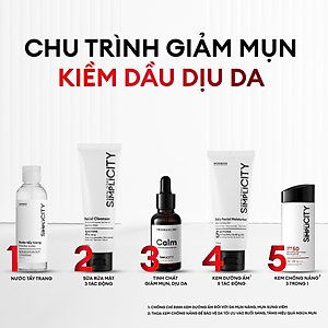 Bộ đôi giảm mụn sưng viêm Men Stay Simplicity cho nam Zinc PCA 1% + Terpineol-4 100g + 30ml