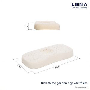 Gối nằm cao su thiên nhiên em bé Liên Á Oval + Kèm áo gối cùng kích thước .