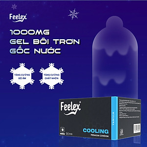 Bao cao su Feelex Cooling siêu mỏng, mát lạnh, cảm giác chân thật, hộp 10 bcs