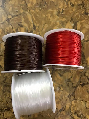 1 BỘ GỒM 3 CUỘN THUN XỎ VÒNG TAY BẰNG ĐÁ NAM NỮ GỒM 3 MÀU TRẮNG NÂU ĐEN ĐỎ