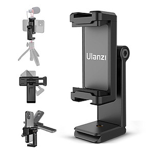Ulanzi ST-22 - Kẹp Điện Thoại Gắn Tripod, Xoay 360°, Lật Sau 180°, Hỗ Trợ 2 Ngàm Mở Rộng - Hàng Chính Hãng