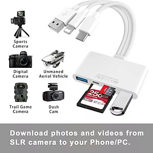 Đầu Đọc Thẻ Nhớ SD TF Micro SD Chân Type C Type A USB 3.0 Dùng Cho iPhone, iPad, Điện Thoại Android, Máy Tính, PC, Laptop, Máy Ảnh – Hàng Nhập Khẩu