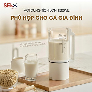 (Phiên Bản Mới) Máy Làm Sữa Hạt Đa Năng 1,5L SEKA E600 Chống Trào, Chống Ồn, 8 Chức Năng - Hàng Chính Hãng