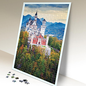 Tranh xếp Hình Tia Sáng  Lâu Đài Thiên Nga Vào Thu (925 mảnh ghép)