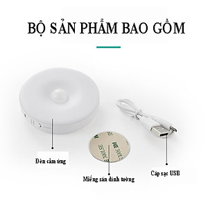 Đèn led cảm ứng 6 bóng sạc pin, ứng dụng phong phú: đèn ngủ, đèn trần, đèn tủ