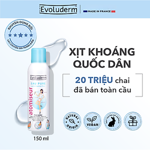 Xịt khoáng dưỡng ẩm, làm dịu và bảo vệ da Evoluderm Atomiseur Eau Pure