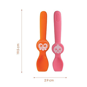 Đũa Inox xỏ ngón Hàn Quốc giúp bé tập gắp thức ăn Edison hình Pororo - Đồ dùng ăn dặm chính hãng 9644