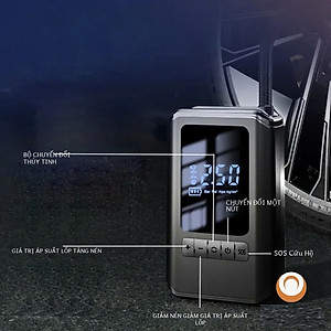 Máy Bơm Lốp Xe Máy Xe Đạp Không Dây Thế Hệ Mới 2025 150PSI LED Display Nhỏ Gọn Mạnh Mẽ Tự Động Ngắt Khi Đủ Hơi