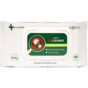 Combo 5 Gói Khăn Ướt Cồn Agassi Dr Cleaner 60 Tờ