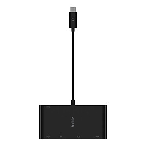 Hub USB Type-C  Belkin chia 5 cổng USB-A 3.0/VGA/HDMI 4K/LAN Ethernet Gigabit/USB-C + Sạc PD 100W - AVC004btBK - Hàng chính hãng