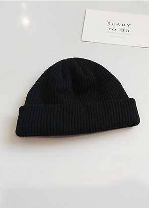 Mũ len trùm đầu phong cách Hip Hop NL17, Nón len trơn màu phong cách Hàn Quốc dành cho cả nam và nữ Màu Đen